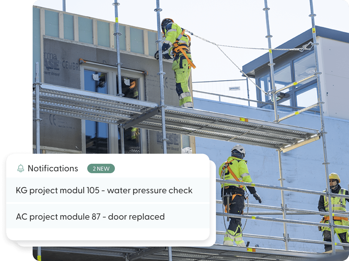 Construction worker using Frameron on site